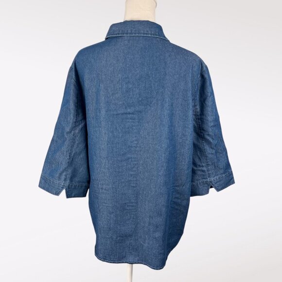 Vintage Y2K American Sweetheart Embroidered Denim Shirt Blue Button Up Western L - Picture 5 of 10